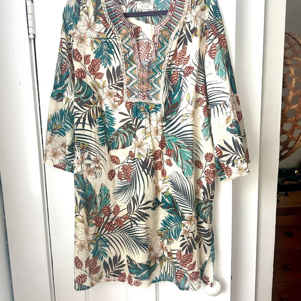 Johnny Was Dress Medium Tropical dress cover up